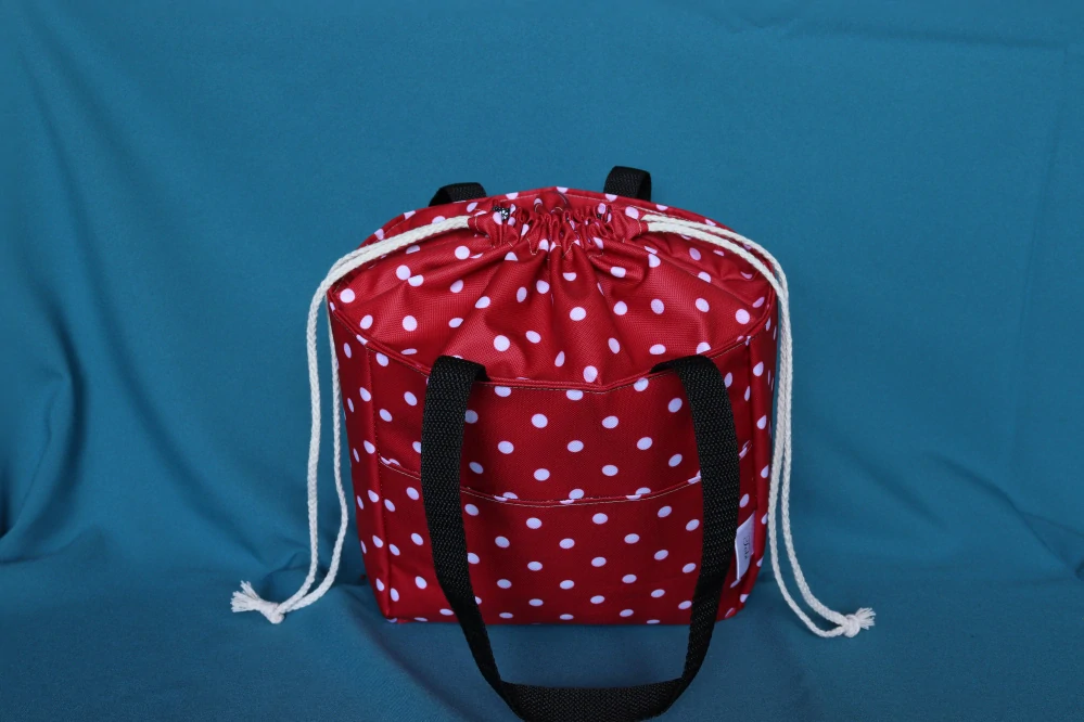 Lunchbag červený s puntíky