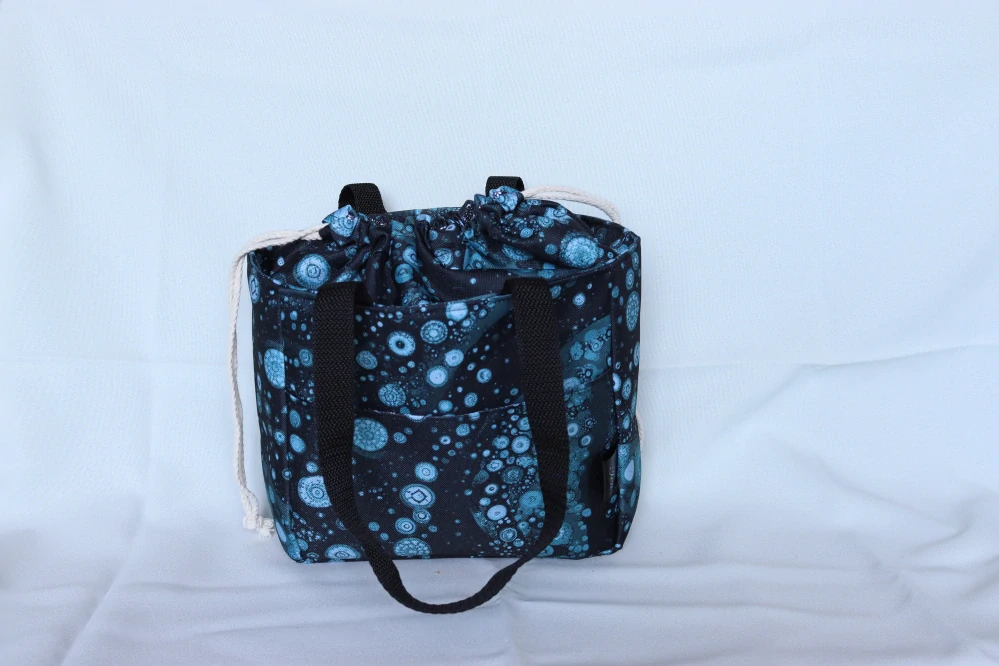 Lunchbag kruhy modrá