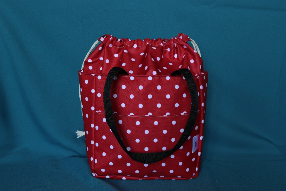 Lunchbag červený s puntíky