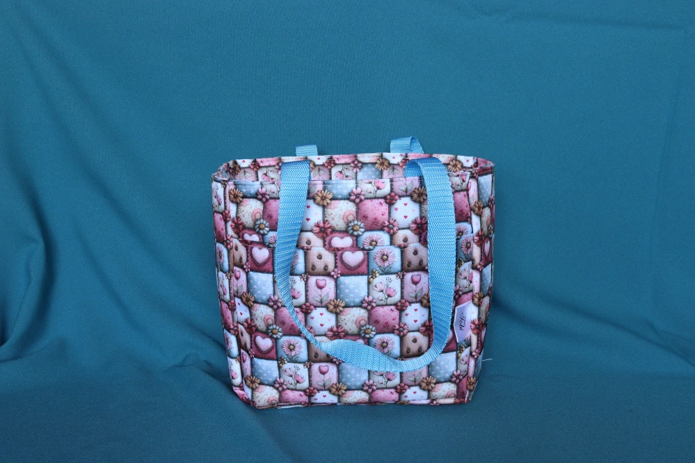 Lunchbag patchwork medvědí