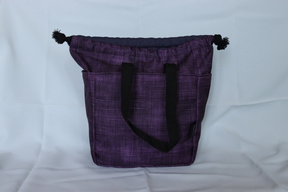 Lunchbag tmavě fialový žíhaný