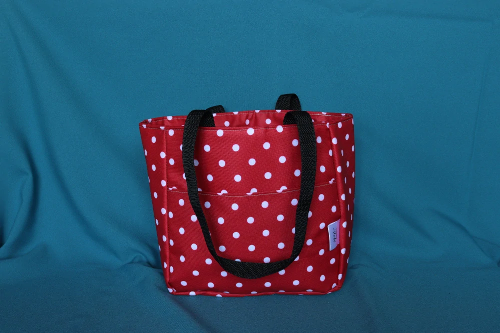 Lunchbag červený s puntíky