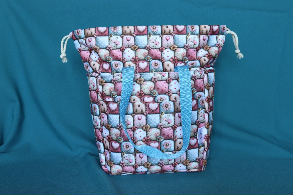 Lunchbag patchwork medvědí