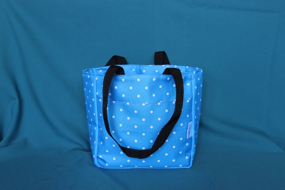 Lunchbag tmavě modrý s puntíky