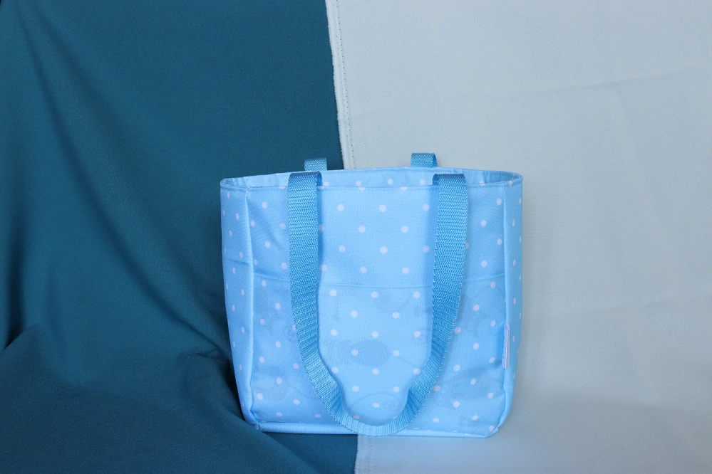 Lunchbag světle modrý s puntíky