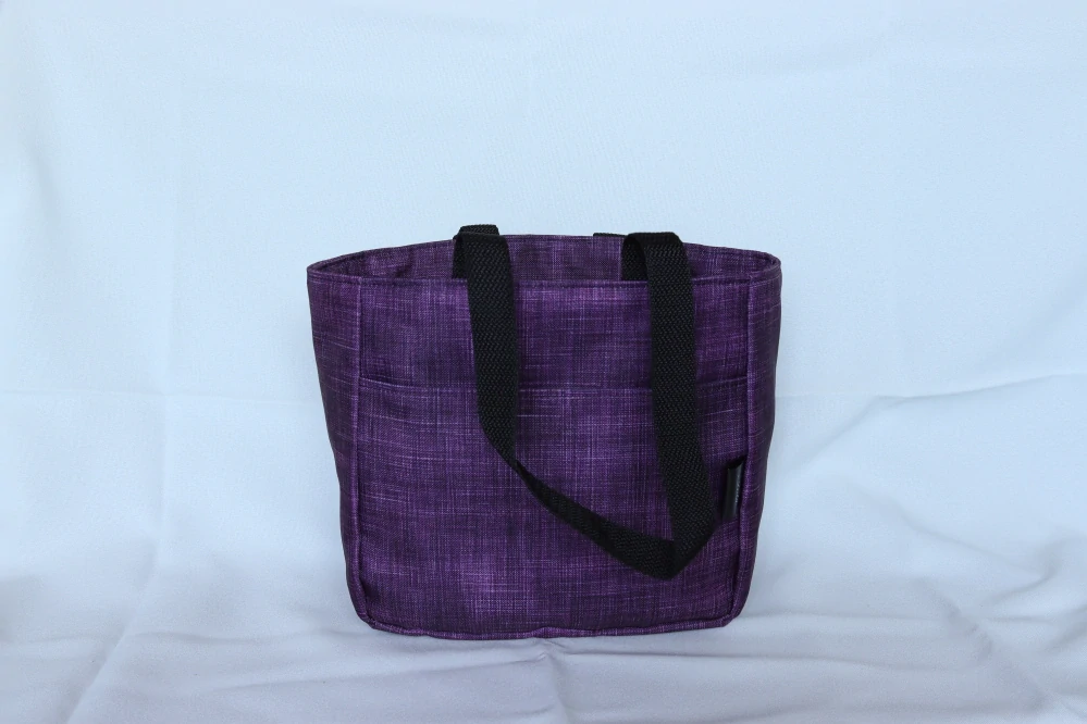 Lunchbag tmavě fialový žíhaný