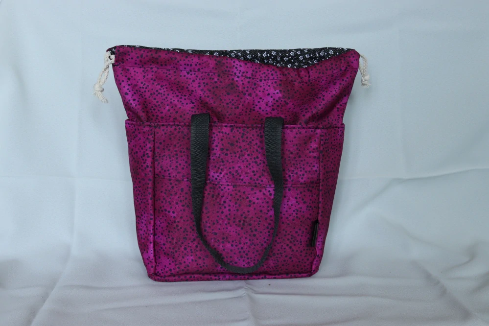 Lunchbag vínový s puntíky