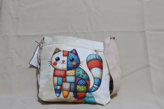 Kabelka patchwork kočka