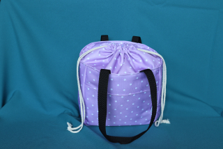 Lunchbag sv. fialový s puntíky