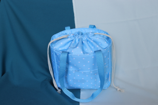 Lunchbag světle modrý s puntíky