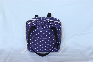 Lunchbag tmavě fialový s puntíky
