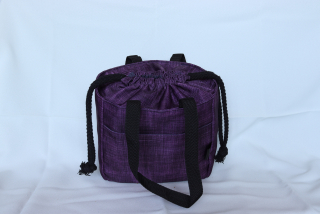 Lunchbag tmavě fialový žíhaný