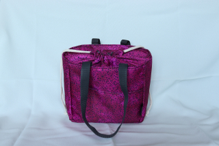 Lunchbag vínový s puntíky