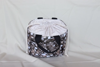 Lunchbag hnědý s květy
