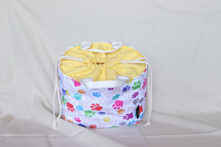 Lunchbag žlutý - kostičky, tlapky