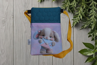 Taštička mini králík s dopisem, tyrkys