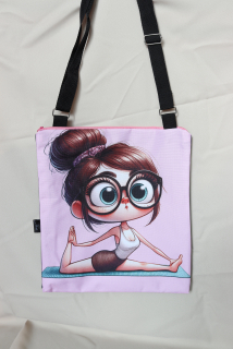 Crossbody placatá cvičenka růžová