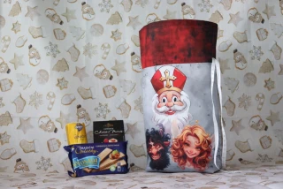 Dárkový sáček velký - Mikuláš, čert a anděl